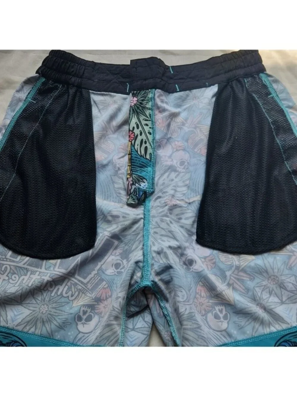 Men's What The FIN, Summer , Vacation, Beach, Pool, Blue Graphic Swim Shorts